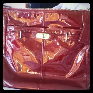 Red patent leather Coach purse
