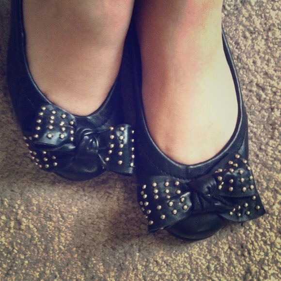 Black and gold studded flats SALE!