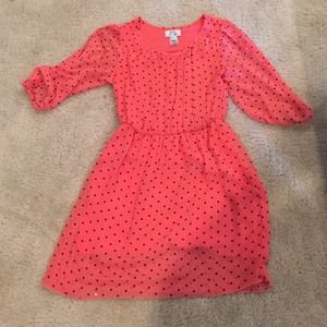 Pink polka dot dress