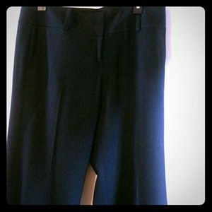 Navy blue wide-leg slacks