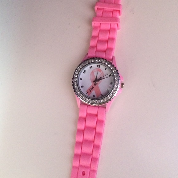 Hot pink breast cancer watch