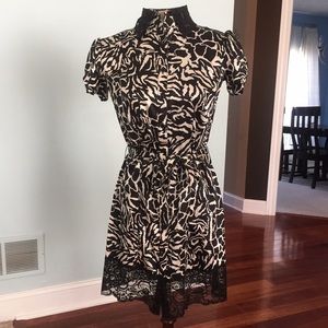 Animal Print & Lace Dress