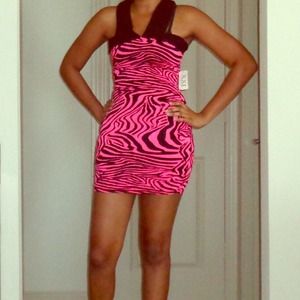 Pink Zebra Print Dress