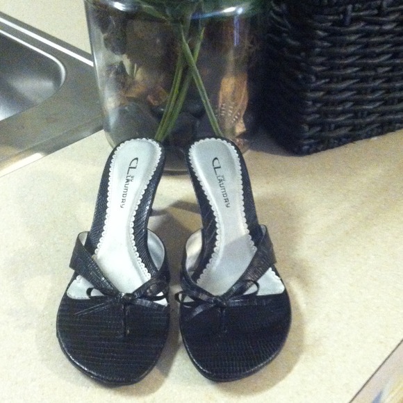 Black kitten heel work shoe by Chinese Laundry
