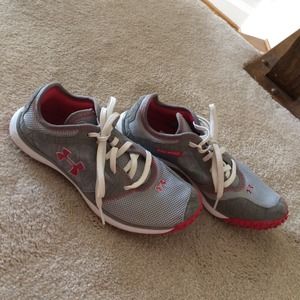 Grey and Pink Under Armour Minimalist shoes