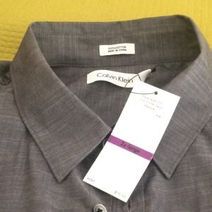 Calvin  Klein grey/bluish button down shirt.
