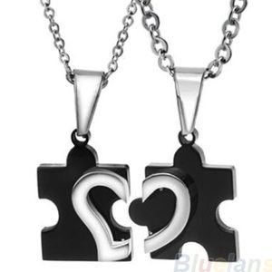 Set of two puzzle piece necklaces