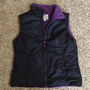 Forever 21 black/purple puffy vest