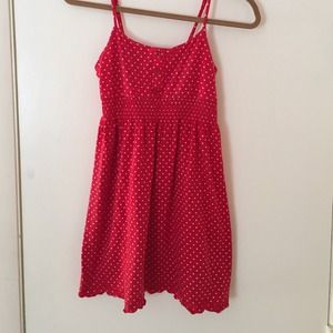 Red polka dot dress