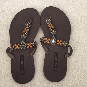 Orange and brown sandals