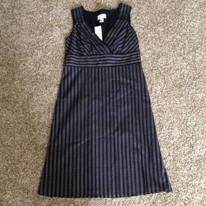 RESERVED NWT Ann Taylor Loft black patterned dress