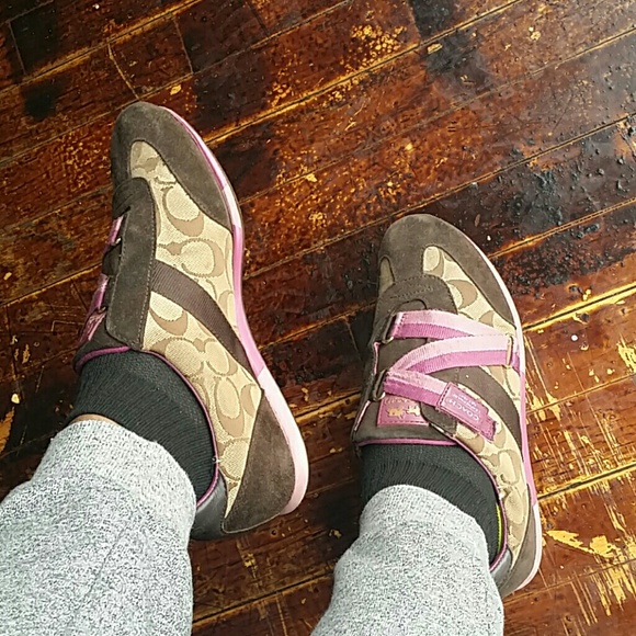 Coach sneakers,  purple and brown