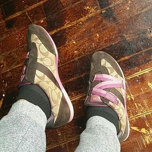 Coach sneakers,  purple and brown