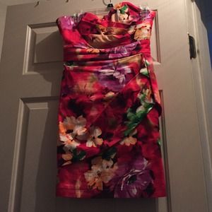 Floral strapless dress