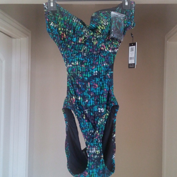 Sale---Floral swimsuit- S - Picture 1 of 3