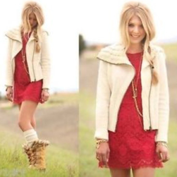 Anthropologie zip up Moto sweater - Picture 3 of 4