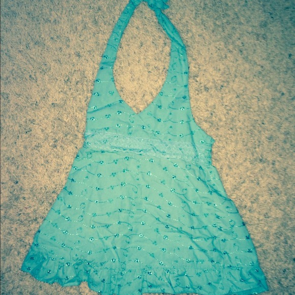 Blue halter top