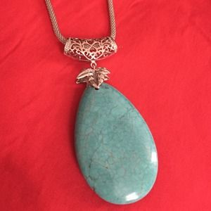 Turquoise Pendant with silver chain
