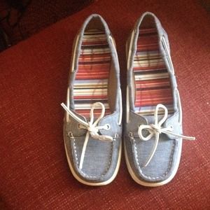 Denim boat shoes