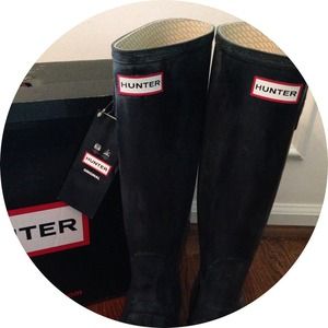 NWT Hunter Black Original Tall Rain Boots