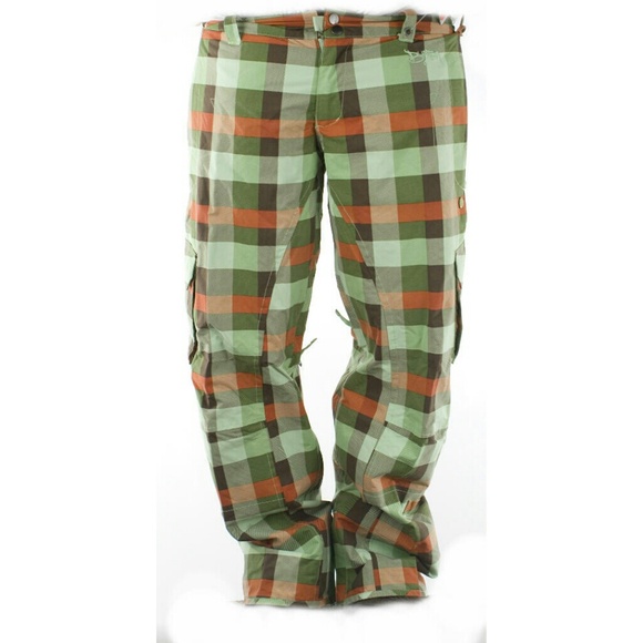 Burton Woman's Stow Snowboard Pants Green Gridlock