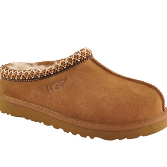 Uggs tan slip on suede slippers