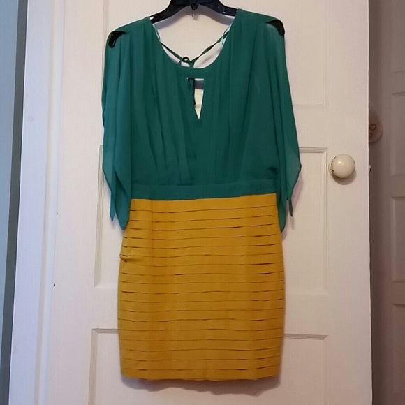 Green and Yellow Party Dress - Picture 1 of 2