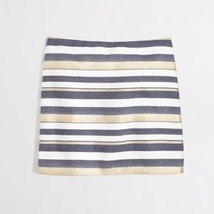 J.Crew Metallic Gold Striped Mini Skirt