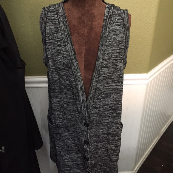 Black speckled oversized vest