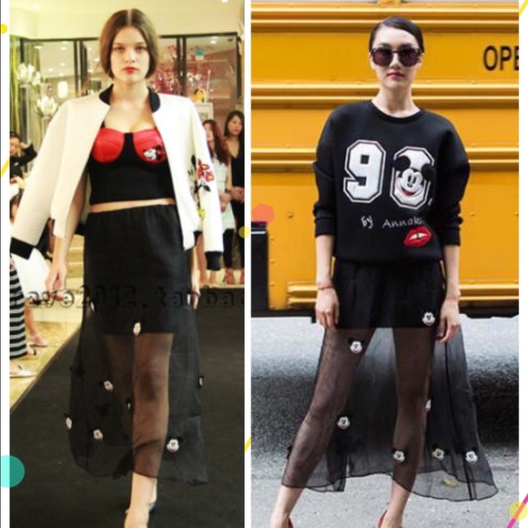 Mickey Mouse Embroidered jacket+skirt