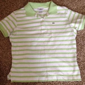 Lacoste green and yellow collared shirt
