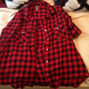 Charolette Russe red and black flannel