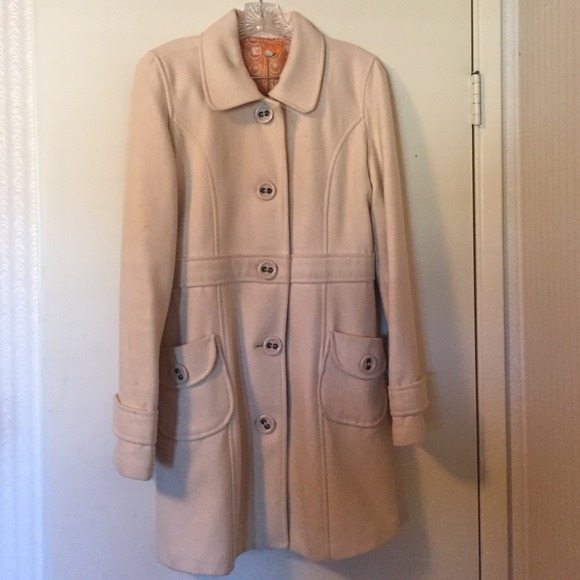 Tulle Outerwear - Cream Tulle Peacoat