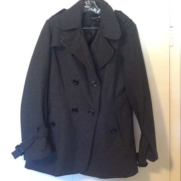 Forever 21 Outerwear - Dark gray medium length Peacoat