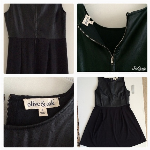 💘HOST PICK💘OLIVE&OAK DRESS w/ FAUX LEATHER BODIC - Picture 4 of 4