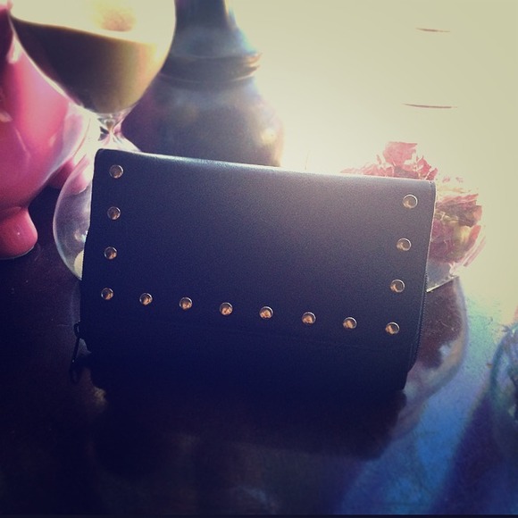 Small Black studded wallet