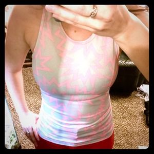 Pink and gray exercise top