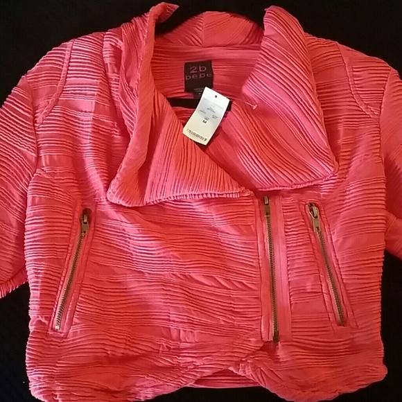 SOLD* SOLD Bebe 2b salmon jacket size M. NWT