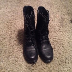 Steve Madden black combat boots! Size 6