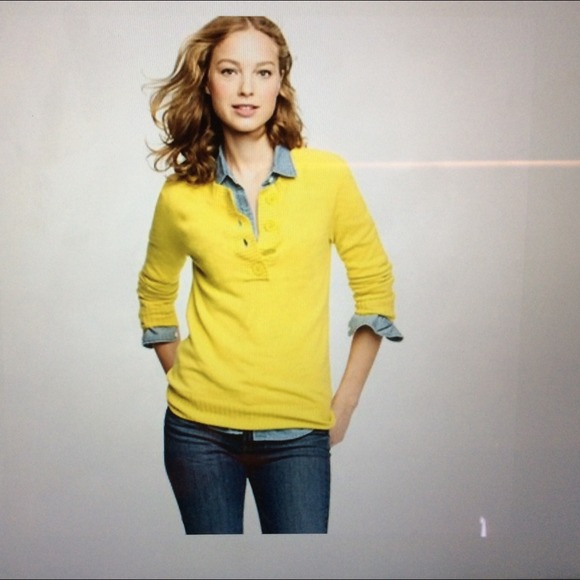 J Crew Cashmere On-The-Button Henley