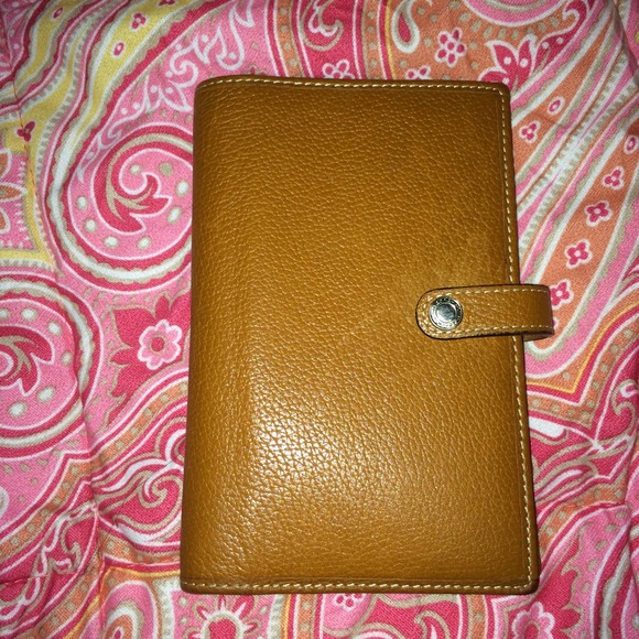 Coach large tan leather wallet & planner