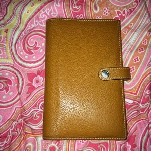 Coach large tan leather wallet & planner