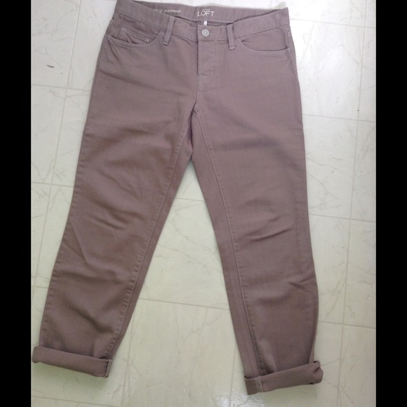 LOFT Taupe Boyfriend Jeans-LAST DAY - Picture 2 of 3