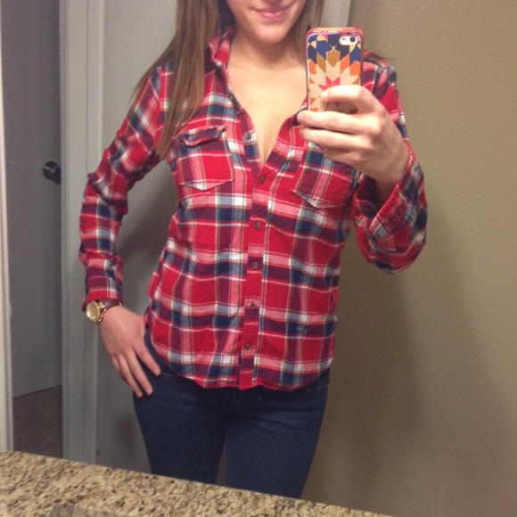 Flannel button up top