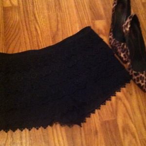 Black lace shorts