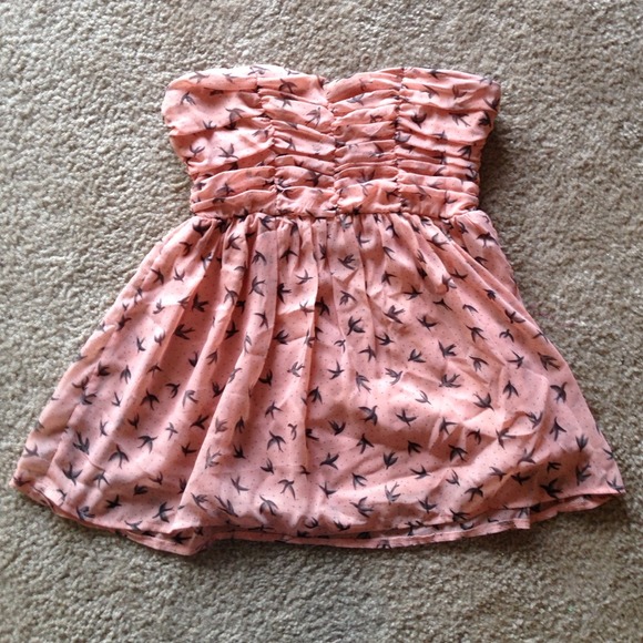 Forever 21 Strapless Top with Birds