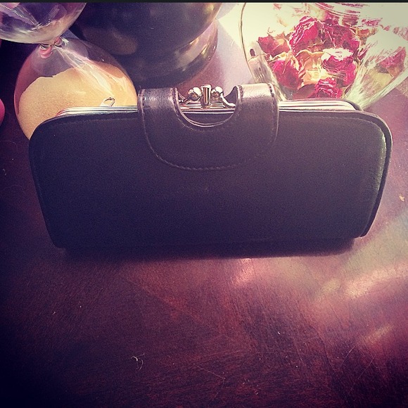 Large black clutch wallet