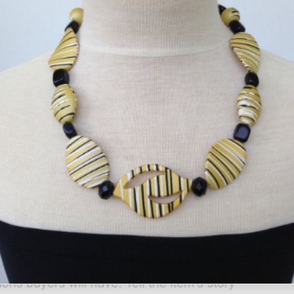 Black and gold statement necklace