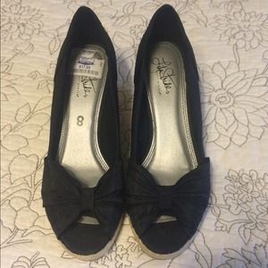 PRICE DROP❗️NWT Black Bow Wedges *Super Cute*