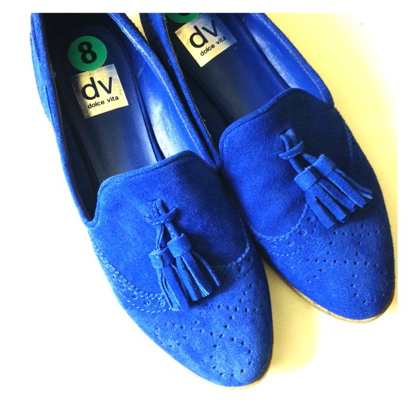 Dolce Vita Shoes - Dolce Vita Blue Suede Tassel Loafers